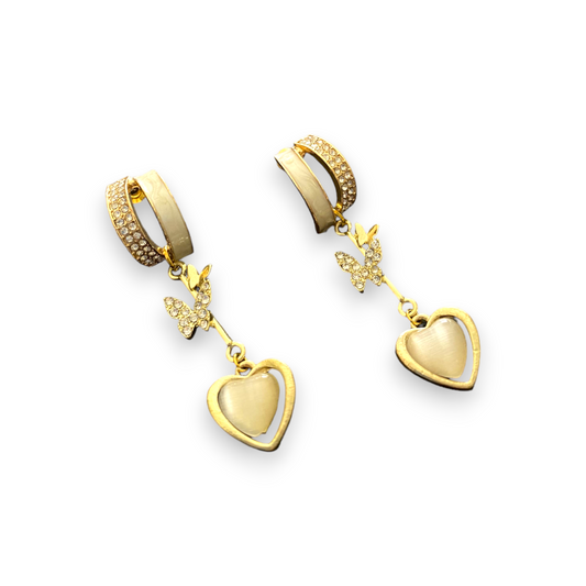 Diamond Heart Duo Earrings