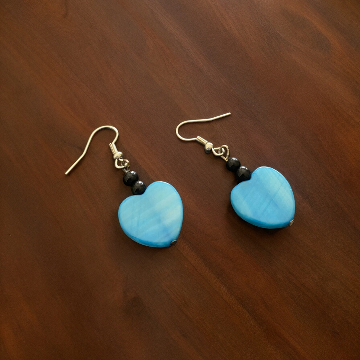 Blue Heart Earrings