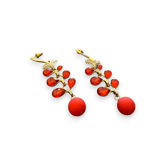 Ruby Floral Earrings