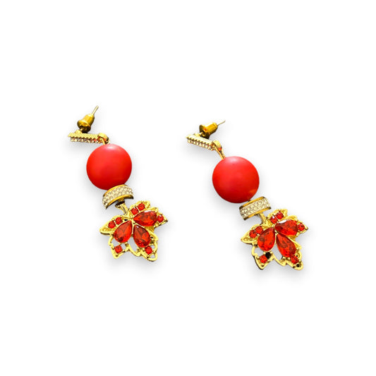 Scarlet Leaf Earrings