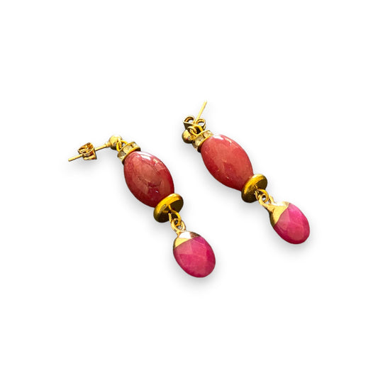 Pink Petal Gilded Earrings