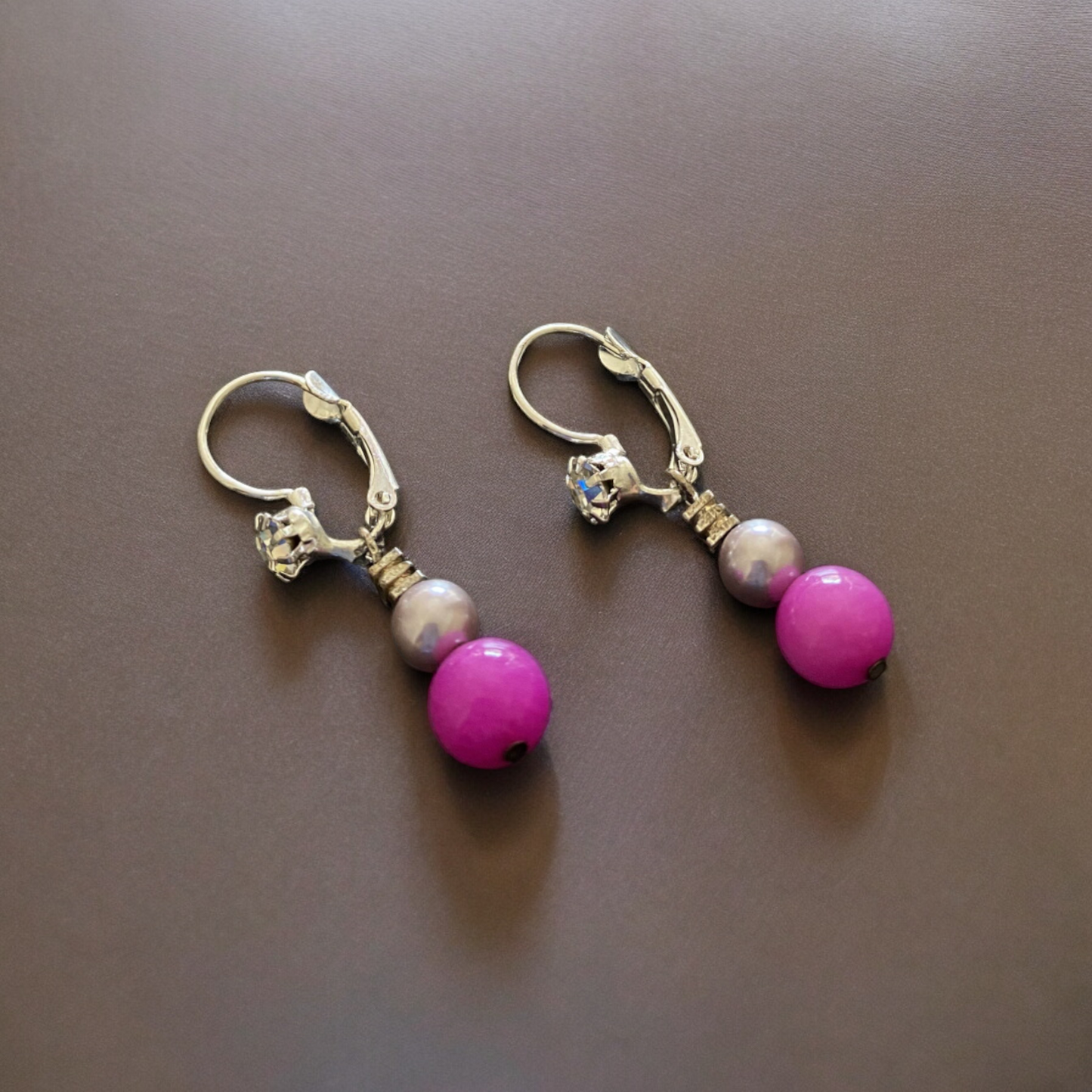 Pink and Pearl Earrings