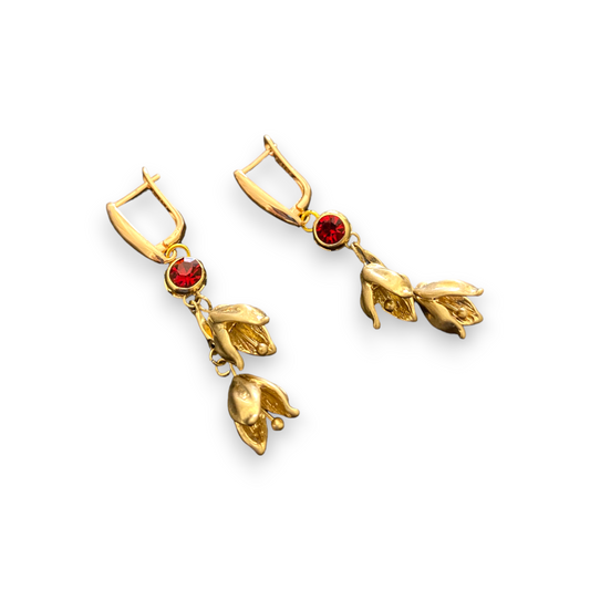 Red Bellflower Earrings