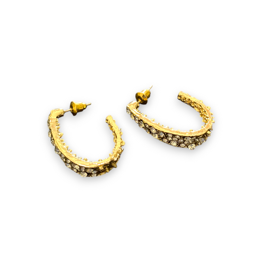 White Gem Hoop Earrings